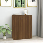 Dressoir van bewerkt hout met minimalistisch ontwerp en opbergruimte - bruin eikenkleur / 1 - Dressoirs & buffetkasten