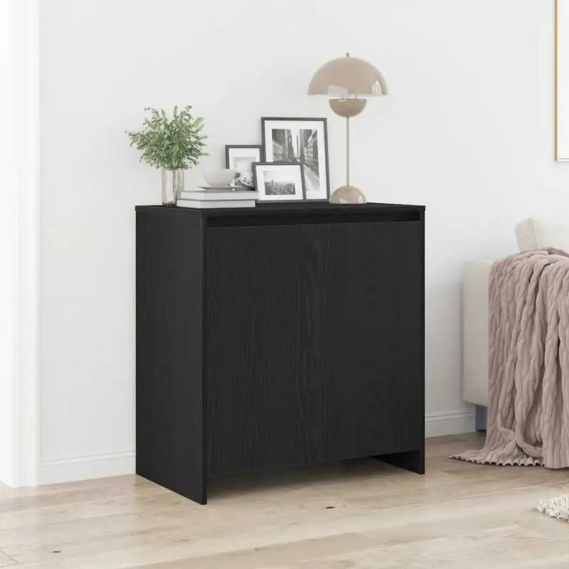 Dressoir van bewerkt hout met opbergruimte en stevig design - Zwart eiken / 1 - Dressoirs & buffetkasten