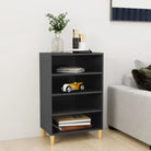 Dressoir van bewerkt hout met stabiele houten poten - Hoogglans grijs / 1 - Dressoirs & buffetkasten