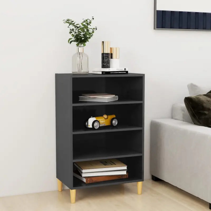 Dressoir van bewerkt hout met stabiele houten poten - Hoogglans grijs / 1 - Dressoirs & buffetkasten