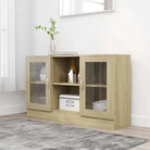 Dressoir van bewerkt hout voor een praktische en stijlvolle kamer - Sonoma eiken / 1 / Bewerkt hout en glas - Dressoirs