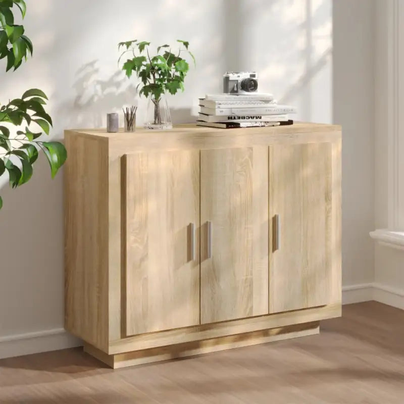 Dressoir van bewerkt hout voor gemakkelijke schoonmaak en stijlvolle opslag - Sonoma eiken / 1 - Dressoirs &