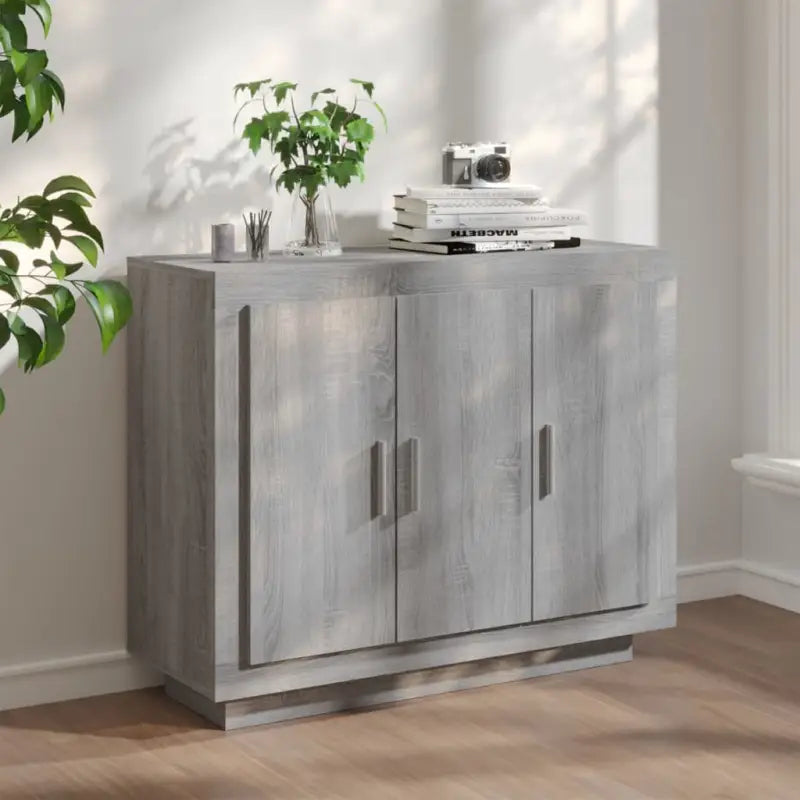 Dressoir van bewerkt hout voor gemakkelijke schoonmaak en stijlvolle opslag - Grijs sonoma / 1 - Dressoirs &