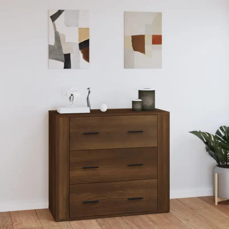 Dressoir van bewerkt hout voor veelzijdige opbergruimte - bruin eikenkleur / 1 - Dressoirs & buffetkasten