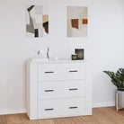 Dressoir van bewerkt hout voor veelzijdige opbergruimte - Wit / 1 - Dressoirs & buffetkasten