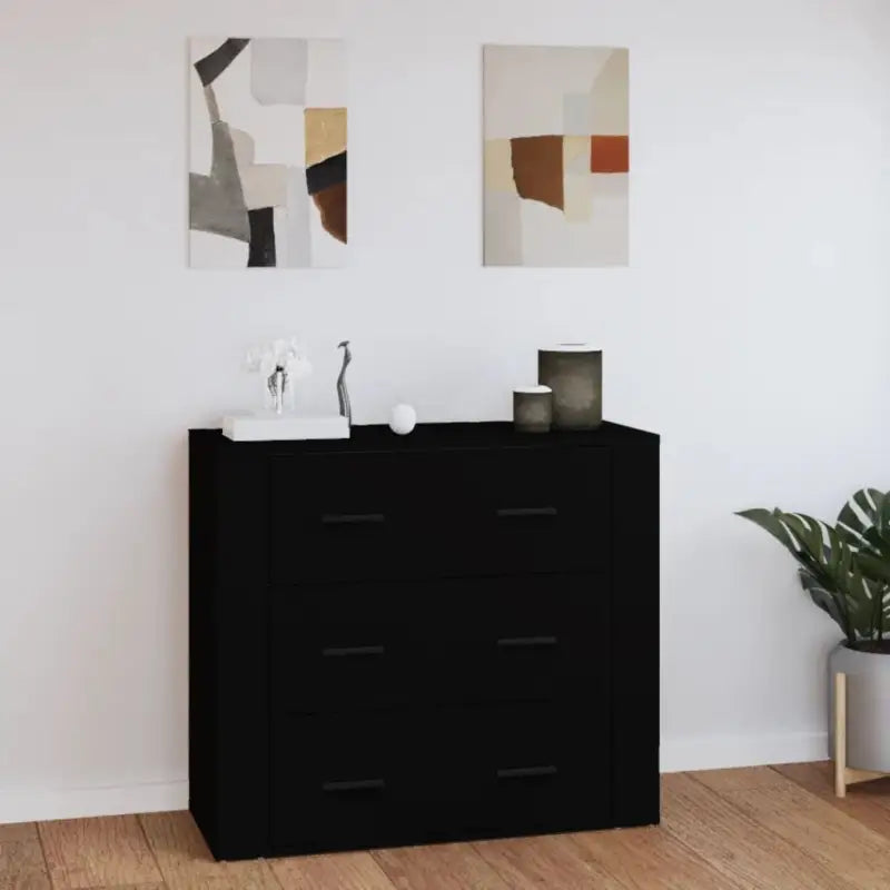 Dressoir van bewerkt hout voor veelzijdige opbergruimte - Zwart / 1 - Dressoirs & buffetkasten