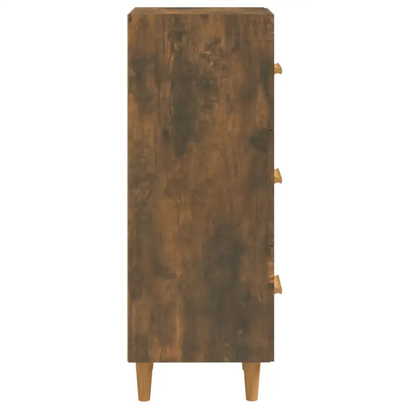Dressoir van gerookt eiken met bewerkt hout en houten poten - Dressoirs & buffetkasten