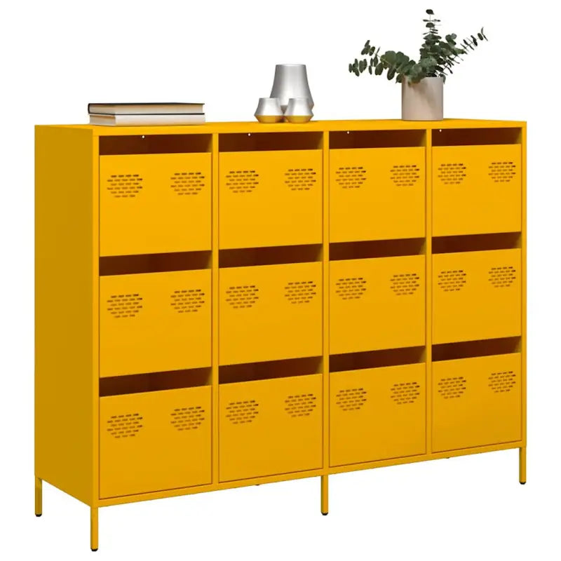 Dressoir van koudgewalst staal met stevig tafelblad voor je interieur - Geel / 1 - Dressoirs & buffetkasten