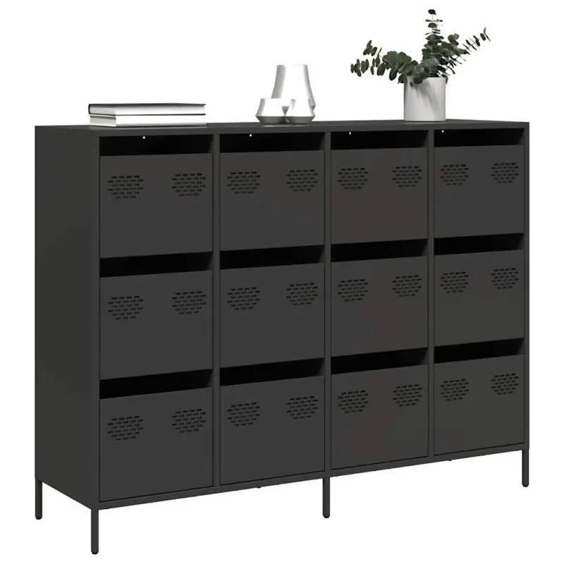 Dressoir van koudgewalst staal met stevig tafelblad voor je interieur - Zwart / 1 - Dressoirs & buffetkasten