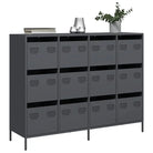 Dressoir van koudgewalst staal met stevig tafelblad voor je interieur - Antraciet / 1 - Dressoirs & buffetkasten