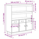 Dressoir van massief grenenhout voor woonkamer slaapkamer of kantoor - Dressoirs & buffetkasten