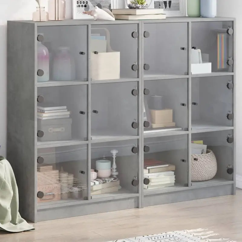 Dressoirs en buffetkasten die boekenkast biedt voor moderne opbergruimte - Betongrijs / 1 / 136 cm - Dressoirs &