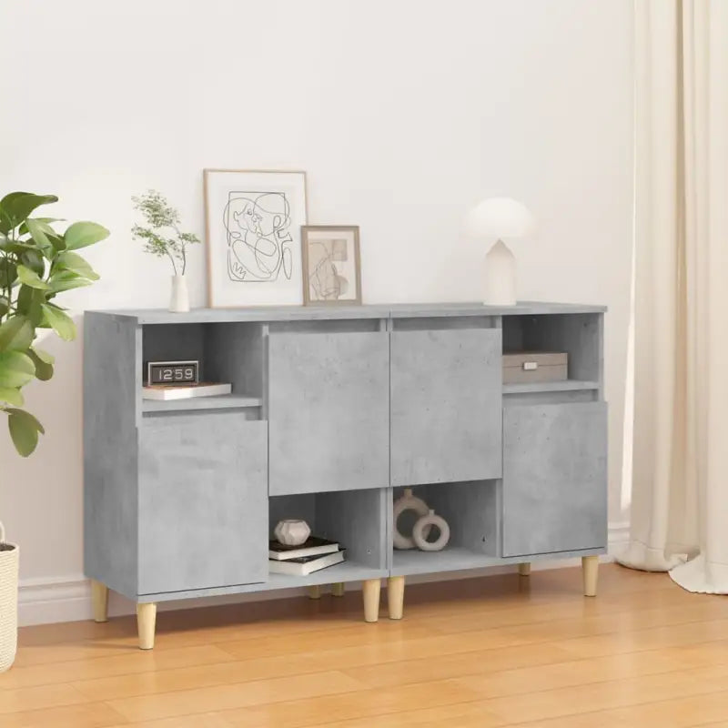 Dressoirs en buffetkasten in bewerkt hout met klassiek design - Betongrijs / 2 - Dressoirs & buffetkasten