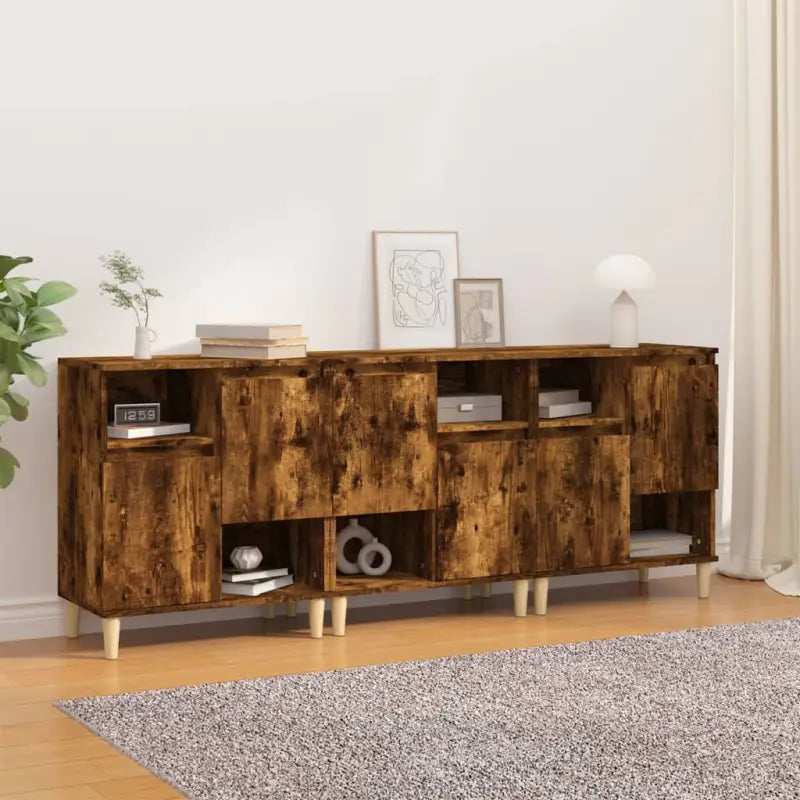 Dressoirs en buffetkasten in bewerkt hout met klassiek design - Gerookt eiken / 3 - Dressoirs & buffetkasten