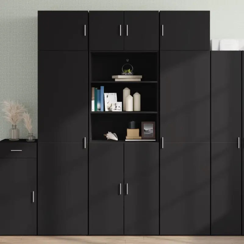 Dressoirs en buffetkasten in grijs sonoma bewerkt hout voor extra opbergruimte - Zwart / 1 - Dressoirs & buffetkasten