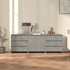 Dressoirs en buffetkasten met bewerkt hout en stevig tafelblad - Betongrijs / 3 - Dressoirs & buffetkasten