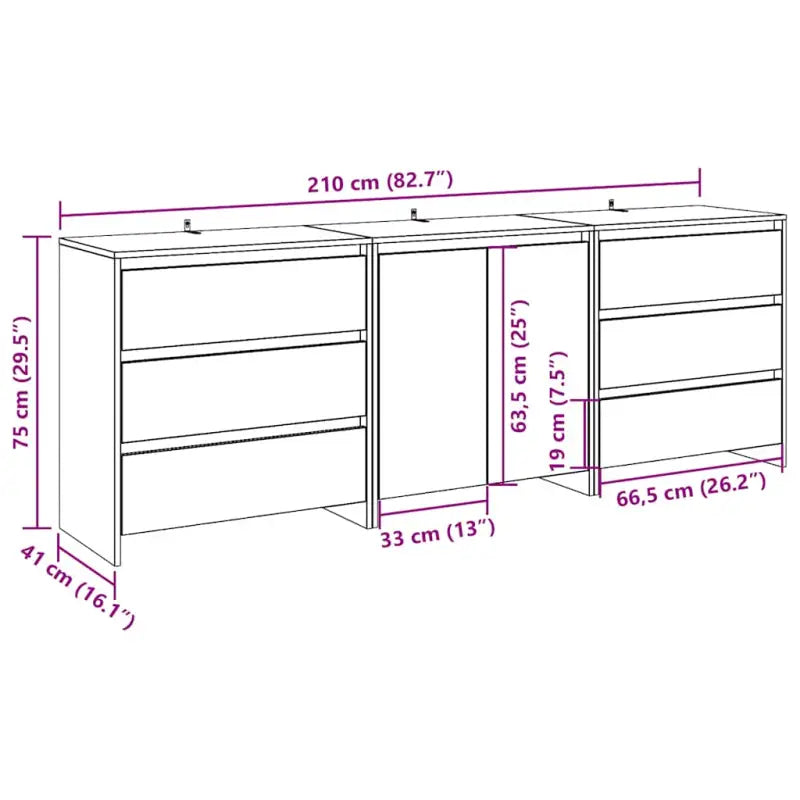 Dressoirs en buffetkasten met bewerkt hout en stevig tafelblad - Dressoirs & buffetkasten