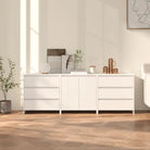 Dressoirs en buffetkasten met bewerkt hout en stevig tafelblad - Wit / 3 - Dressoirs & buffetkasten