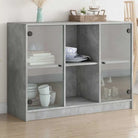 Dressoirs en buffetkasten met boekenkast biedt duurzame en moderne opbergoplossing - Betongrijs / 1 / 102 cm