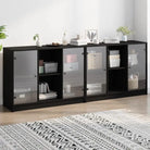 Dressoirs en buffetkasten met boekenkast biedt duurzame en moderne opbergoplossing - Zwart / 1 / 204 cm - Dressoirs &