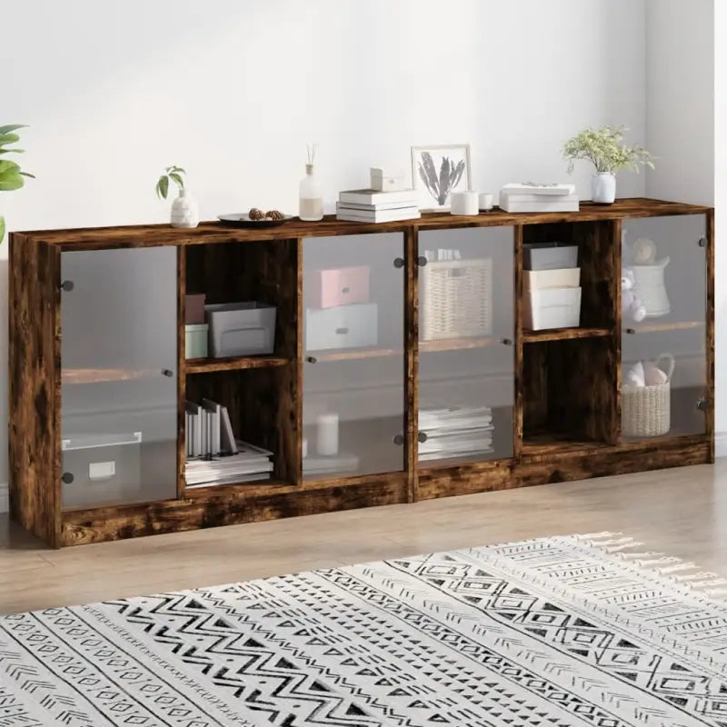 Dressoirs en buffetkasten met boekenkast biedt duurzame en moderne opbergoplossing - Gerookt eiken / 1 / 204 cm