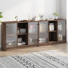 Dressoirs en buffetkasten met boekenkast biedt duurzame en moderne opbergoplossing - bruin eikenkleur / 1 / 204 cm