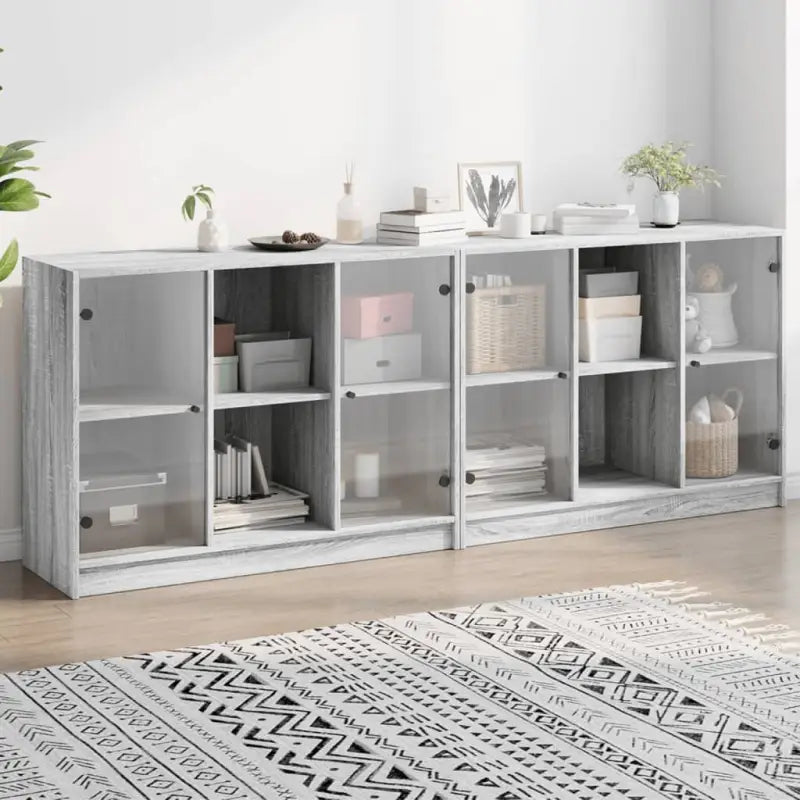 Dressoirs en buffetkasten met boekenkast biedt duurzame en moderne opbergoplossing - Grijs sonoma / 1 / 204 cm