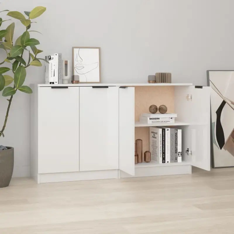 Dressoirs en buffetkasten van bewerkt hout gemakkelijk schoon te maken - Hoogglans wit / 2 - Dressoirs & buffetkasten
