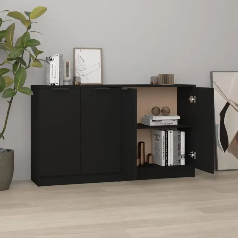Dressoirs en buffetkasten van bewerkt hout gemakkelijk schoon te maken - Zwart / 2 - Dressoirs & buffetkasten