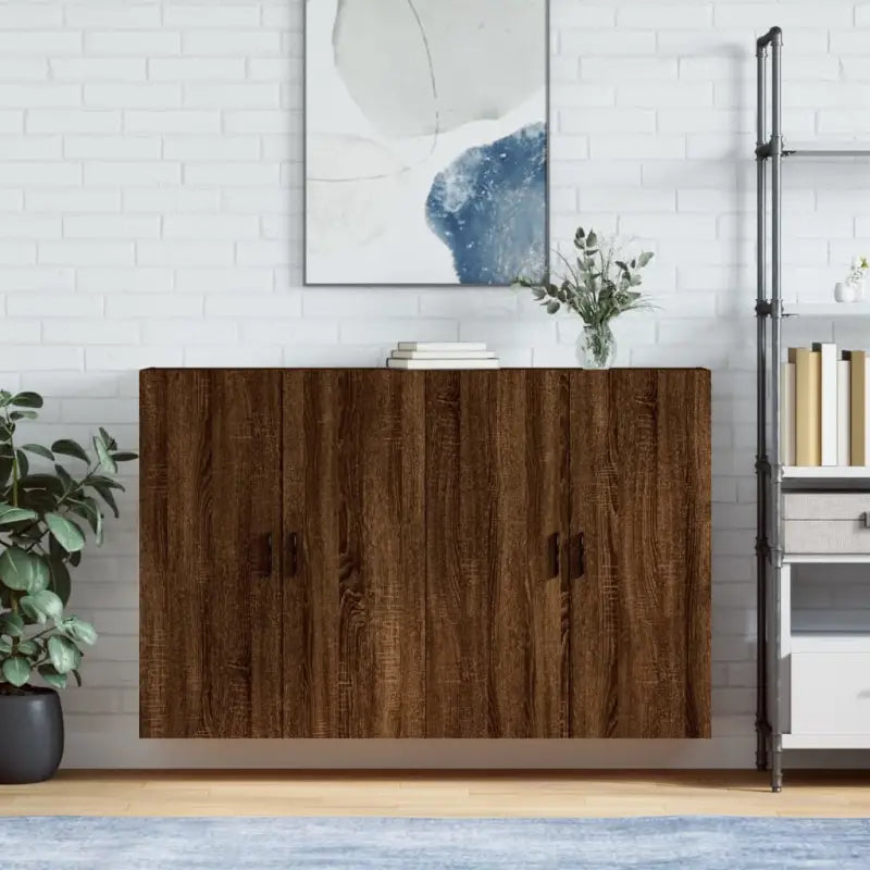 Dressoirs en buffetkasten van bewerkt hout met extra opbergruimte - bruin eikenkleur / 2 / Groefzwart - Dressoirs &
