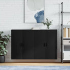 Dressoirs en buffetkasten van bewerkt hout met extra opbergruimte - Zwart / 2 / Groefzwart - Dressoirs & buffetkasten
