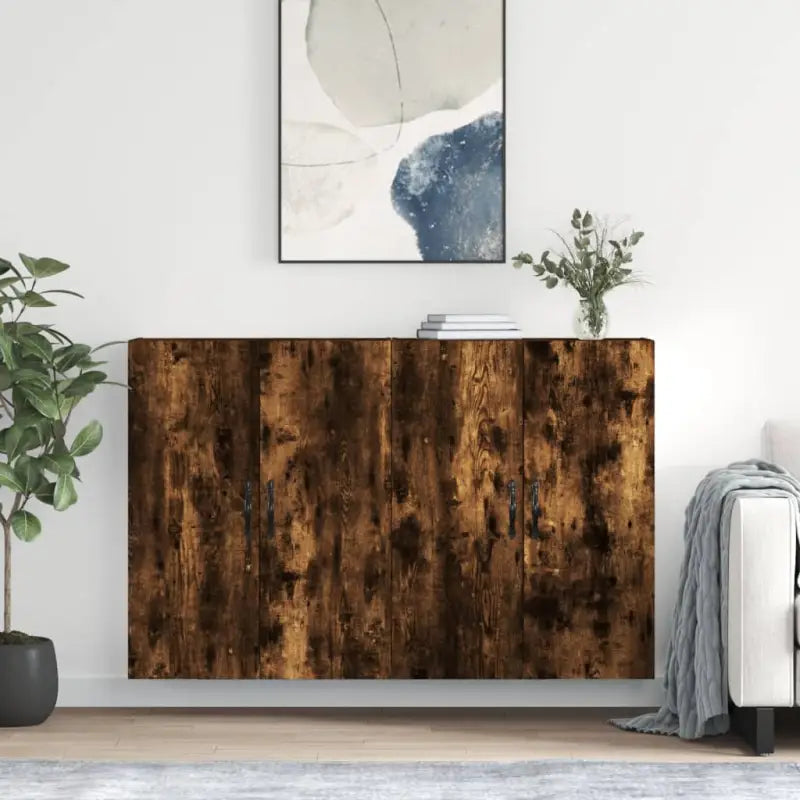 Dressoirs en buffetkasten van bewerkt hout met extra opbergruimte - Gerookt eiken / 2 / Bladzwart - Dressoirs &