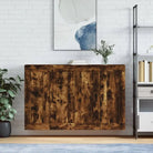 Dressoirs en buffetkasten van bewerkt hout met extra opbergruimte - Gerookt eiken / 2 / Groefzwart - Dressoirs &
