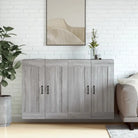 Dressoirs en buffetkasten van bewerkt hout met extra opbergruimte - Grijs sonoma / 2 / Metaal zwart - Dressoirs &
