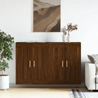 Dressoirs en buffetkasten van bewerkt hout met extra opbergruimte - bruin eikenkleur / 2 / Hout - Dressoirs &
