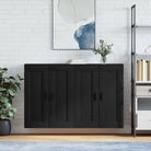 Dressoirs en buffetkasten van bewerkt hout met extra opbergruimte - Zwart / 2 / Groefzwart - Dressoirs & buffetkasten