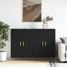 Dressoirs en buffetkasten van bewerkt hout met extra opbergruimte - Zwart / 2 / Hout - Dressoirs & buffetkasten