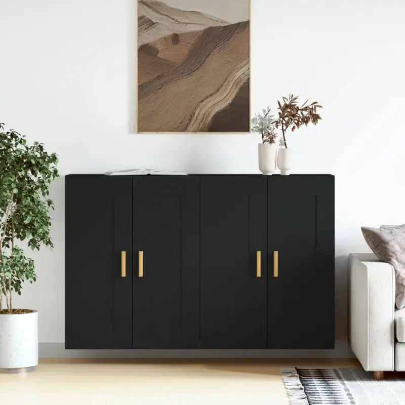 Dressoirs en buffetkasten van bewerkt hout met extra opbergruimte - Zwart / 2 / Hout - Dressoirs & buffetkasten