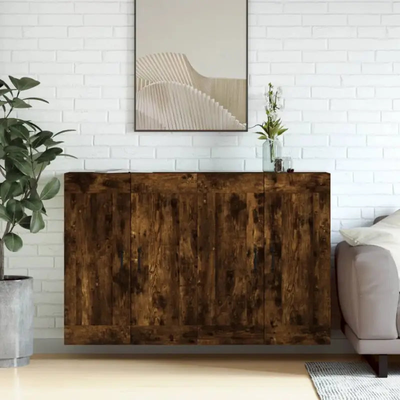 Dressoirs en buffetkasten van bewerkt hout met extra opbergruimte - Gerookt eiken / 2 / Metaal zwart - Dressoirs &
