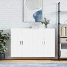 Dressoirs en buffetkasten van bewerkt hout met extra opbergruimte - Wit / 2 / Groefzwart - Dressoirs & buffetkasten