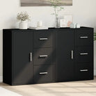 Dressoirs en buffetkasten van bewerkt hout met trendy design - Zwart / 1 - Dressoirs & buffetkasten