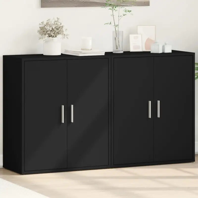 Dressoirs en buffetkasten van bewerkt hout met trendy en praktische uitstraling - Zwart / 1 - Dressoirs & buffetkasten