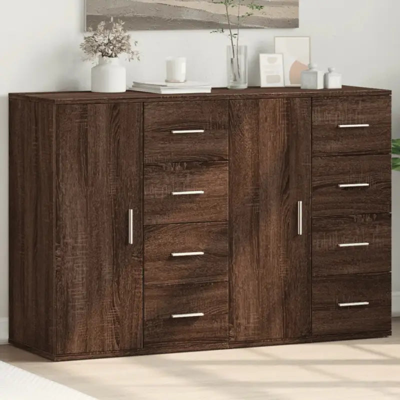 Dressoirs en buffetkasten van bewerkt hout met trendy en praktische ontwerp - bruin eikenkleur / 1 - Dressoirs &