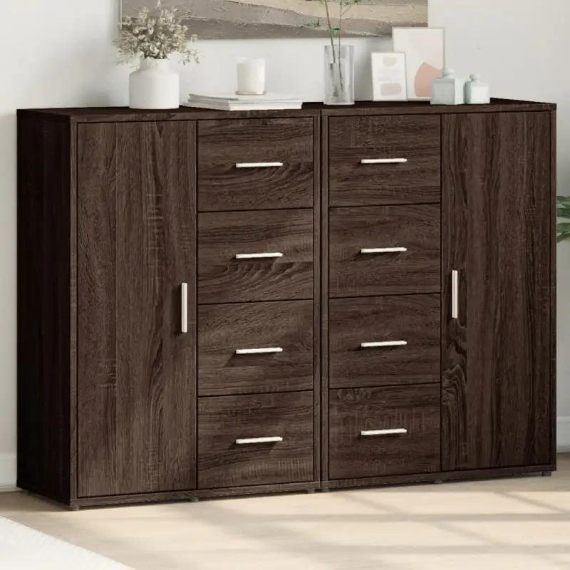 Dressoirs en buffetkasten van bewerkt hout voor een trendy interieur - bruin eikenkleur / 1 - Dressoirs & buffetkasten