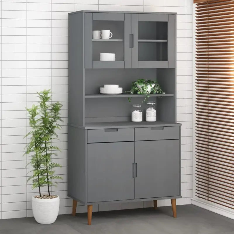 Dressoirs en buffetkasten van massief grenenhout met rustieke charme - Grijs / 1 - Dressoirs & buffetkasten