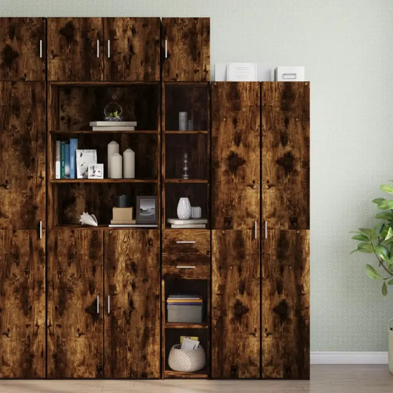 Dressoirs en buffetkasten van stabiel bewerkt hout voor extra opbergruimte - Gerookt eiken / 1 - Dressoirs &