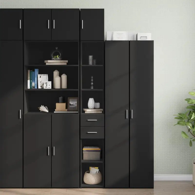 Dressoirs en buffetkasten van stabiel bewerkt hout voor extra opbergruimte - Zwart / 1 - Dressoirs & buffetkasten