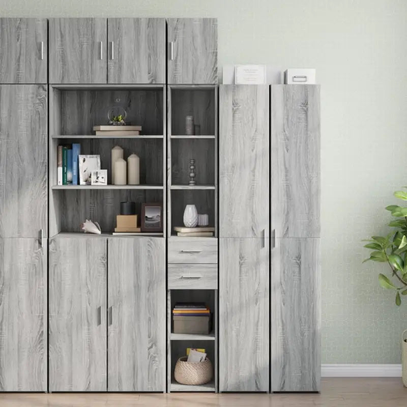 Dressoirs en buffetkasten van stabiel bewerkt hout voor extra opbergruimte - Grijs sonoma / 1 - Dressoirs & buffetkasten