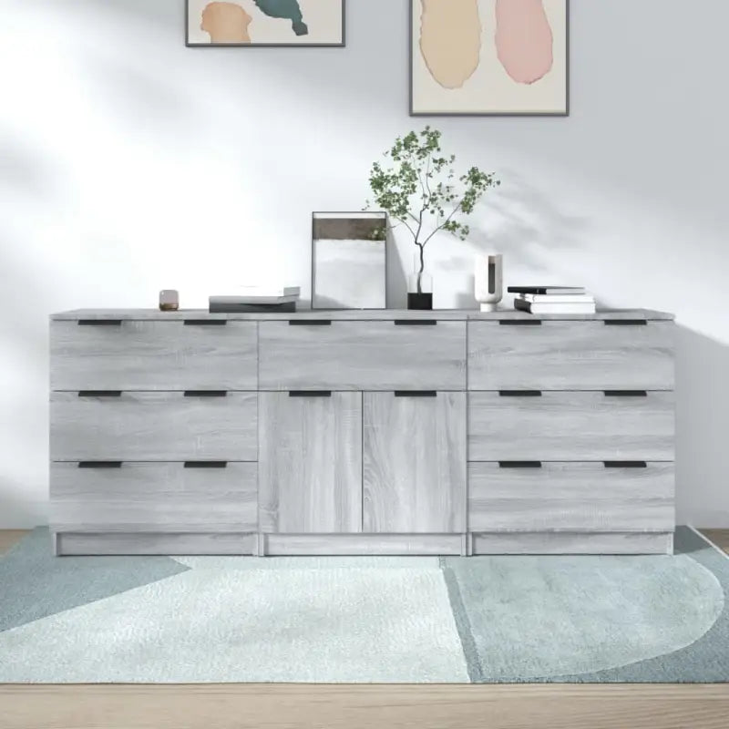 Dressoirs van bewerkt hout gemakkelijk schoon en minimalistisch design - Grijs sonoma / 3 - Dressoirs & buffetkasten