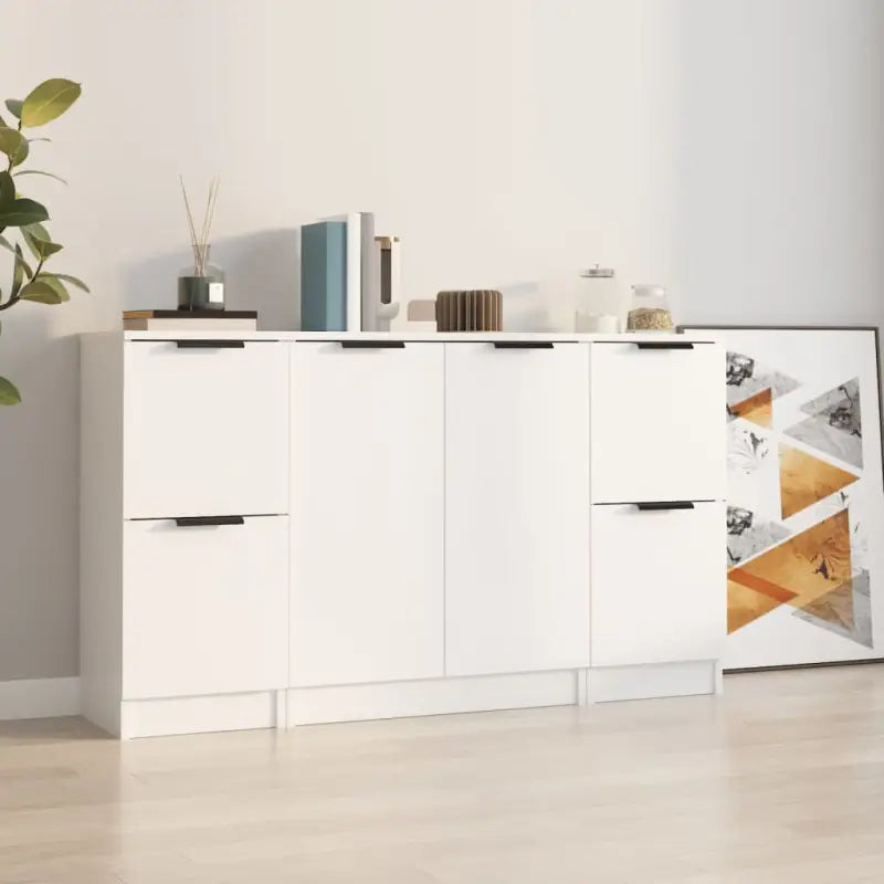 Dressoirs van bewerkt hout gemakkelijk schoon en minimalistisch ontwerp - Wit / 3 - Dressoirs & buffetkasten